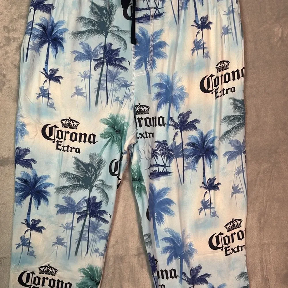 NWT New Corona Extra Mens Tropical Soft Jogger Pants with Pockets